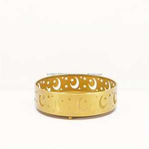 Mejor calidad personalizado árabe Ramadán lujo oro Metal hierro placas bandejas conjunto Rectangular Hotel boda fiesta bandeja para servir - Product Image 5