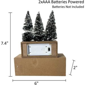 Blocco in Legno Rustico Vintage SI con LED 'JOY to WORLD' per Decorazioni Natalizie e Invernali per Casa e Fattoria - Product Image 2