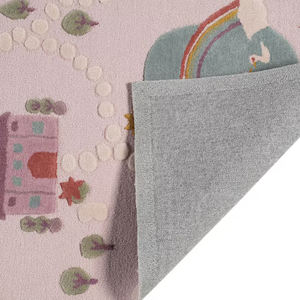 Tapis en laine de Nouvelle-Zélande tufté à la main, motif floral coloré, tapis doux fait main pour chambre d'enfant, crèche et salle de jeux - Product Image 3