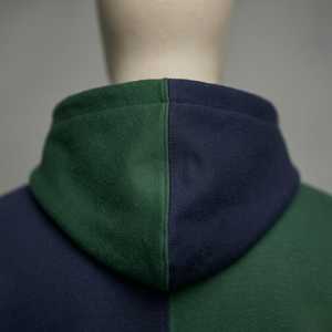 Sweat à capuche pour homme, couleur vert marine, blocs de couleurs, mélange de coton de qualité supérieure, intérieur brossé doux, sweat à capuche décontracté élégant avec poche avant - Product Image 5