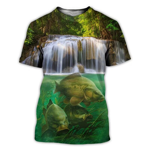 Camiseta de Verano para Hombre, Corte Regular, Informal, para Uso Diario, con Estampado Digital, Tejida, 180g, Estilo Urbano, Antiarrugas, Transpirable - Product Image 5