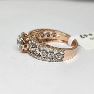 Bague de fiançailles en or rose 14 carats de qualité supérieure, certifiée IGI, diamant solitaire H-I VS 0,63 CT, plaqué rhodium, pour femmes - Product Image 4
