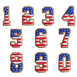 Индивидуальные мягкие нашивки из синели, различные цифры и буквы, вышивка, нашивка с железом на подложке - Product Image 6