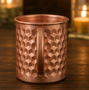 Vaso de Cobre Texturizado Premium Origami Tumbler, Taza para Cócteles, Vajilla Ecológica para el Hogar, Estilo Vintage - Product Image 6