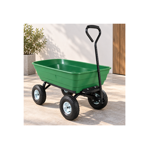 4 Wheel <b>Garden</b> <b>Cart</b> Heavy Duty Utility Wagon With Large Plastic Tray For Yard Lawn Landscaping And Outdoor Transport GARPYC028 - Product Image 1