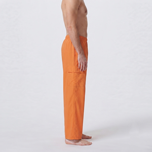 Men's Elastic Waist Cargo Windbreaker Pants Straight Fit Lightweight 100% Nylon Polyester Summer Loose Fit <b>Wind</b> <b>Breaker</b> Trouser - Product Image 3