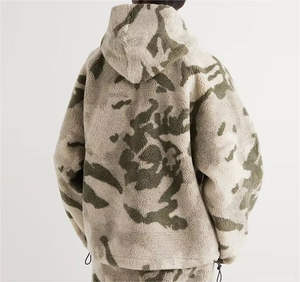 Conjunto de Sudadera con Capucha y Cordón Ajustable 2 en 1 de Sherpa para Invierno, a Prueba de Viento, Talla Grande, Traje Deportivo para Hombre para Caza con Bolsillo - Product Image 3