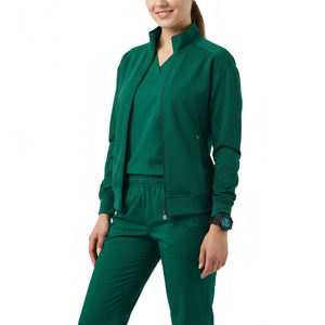 Chaqueta Sanitaria Profesional con Cremallera Completa, Cuello Alto y Cintura Acanalada, Uniforme Médico de Alto Rendimiento para Enfermeras - Product Image 1