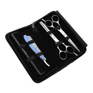 Professional Barber Set Hair Cutting Kit With <b>Scissors</b> Comb Cape Razor And Styling Accessories - Product Image 6