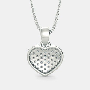 Collier pendentif en or blanc avec cœur de diamants de laboratoire - Product Image 6