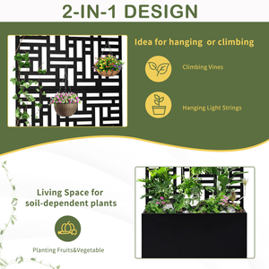 Jardinera Metálica de 70 Pulgadas de Altura con Enrejado 96402386 14765806, Caja de Plantación, Caja de Jardín, Enrejado y Puertas CLI - Product Image 5