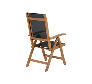 Fauteuil pliant en acacia en tissu noir durable | Meubles de jardin extérieurs modernes pour hôtels fabriqués au Vietnam - Product Image 3