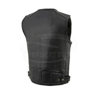 Léger grande taille hommes en cuir moto gilet respirant vêtements d'hiver hommes en cuir moto gilet - Product Image 6