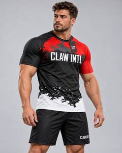 Conjunto de Camiseta de Fútbol para Hombre CLAW INTL, Rojo y Negro, Sublimado, Manga Corta, Transpirable, para Entrenamiento - Product Image 2
