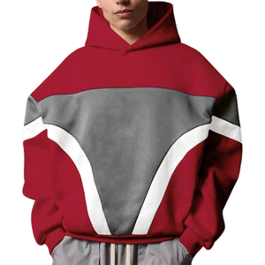 Sweat à capuche surdimensionné multicolores de qualité supérieure, style streetwear, en polaire polyester épais, pour homme - Product Image 5