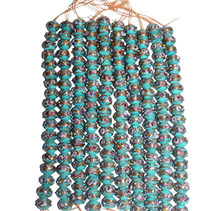 EXCEL EXPORTS Cuentas Sueltas de Vidrio Turquesa Hechas a Mano de 12 mm | |   Estilo de Pastel de Boda |   Suministros para la Fabricación de Joyería |   Soporte de 8 Pulgadas para Uso en Interiores - Product Image 1