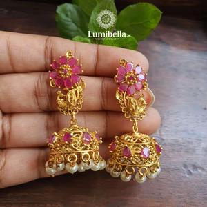 Peacock Drop Earrings Lightweight Zinc Alloy with Zircon Pearl Diamond for Wedding Party - Product Image 1