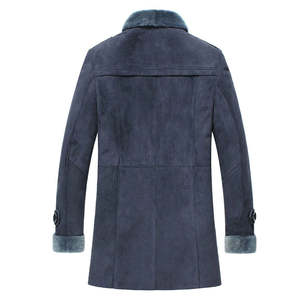 Men's Brown Suede Leather Jacket With <b>Faux</b> <b>Fur</b> Lining Turn-down Collar Windproof Winter <b>Coat</b> Regular Fit Casual Style - Product Image 2