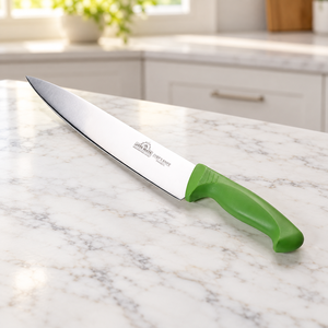Couteau de chef GAYA MATA 8-9,9 pouces, lame en acier inoxydable, manche en plastique vert, finition satinée, pour droitier, couteau de cuisine moderne et durable - Product Image 1