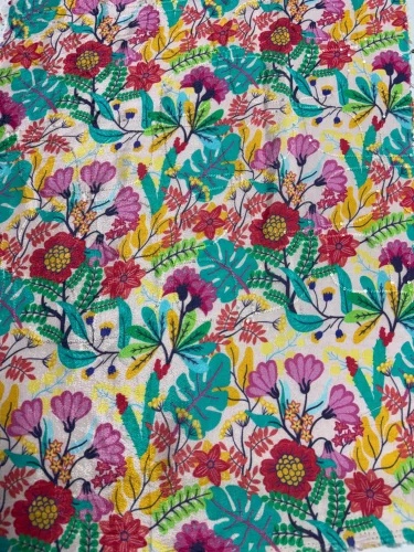 Newly Custom Organic Combed Breathable Lightweight Eco-Friendly Silk Digital Print Sequence Work Garments Sewing Dressmaking