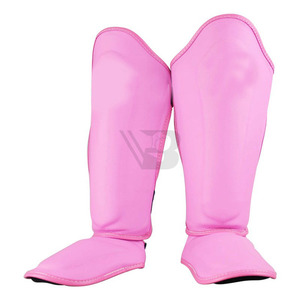 High Quality PU Leather <b>Elastic</b> Shin Guard Pads Custom Logo Boxing Protective Gear <b>Lace</b>-Up Closure Made Pakistan Soccer Usage - Product Image 5