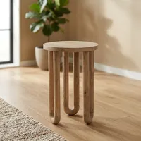 Table basse minimaliste moderne faite à la main, meubles de salon, finition foncée, base à trois pieds SUNWOODD EXPO ST031