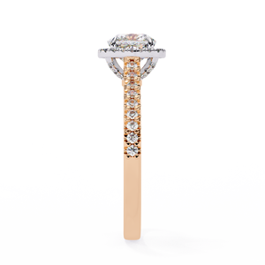 Bague de fiançailles solitaire moderne en diamant de laboratoire taille coussin en or 10 carats certifiée IGI - Product Image 4