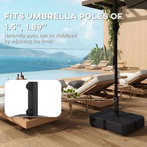 Base per Ombrellone da Esterno Nera con Ruote per Pali da 1.5"/1.9" - Raggio 2.5m/3m - Supporto per Ombrellone da Esterno - Product Image 6