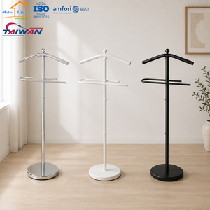 Fabriqué à Taïwan, certifié ISO9001, porte-vêtements en métal chromé, support pour costume, pour chambre, hôtel, bureau - Product Image 1