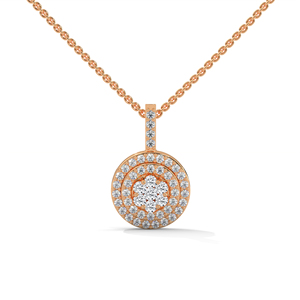Collar con Colgante de Diamante Clásico Creado en Laboratorio en Oro Rosa, Joyería Fina para Mujer, Opción para Uso Formal e Informal - Product Image 1