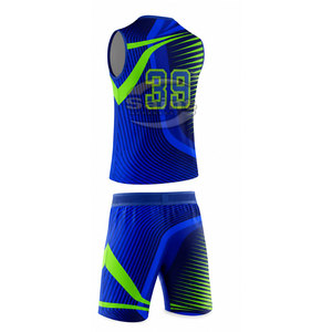 Uniforme de football américain à marque privée pour hommes, maillot et short de sport pour entraînement d'équipe, uniforme de football bleu et vert - Product Image 4
