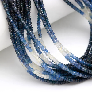 Haute qualité Ombre étincelant bleu saphir facettes Rondelle perles Bracelet fabrication de bijoux perles en vrac pierre - Product Image 4