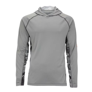 Camisetas de Caza con Estampado de Sublimación de Secado Rápido Personalizadas, Camisetas de Senderismo con Camuflaje para Exteriores, Camisetas con Capucha para Caza, Camisetas Grises de Manga Larga para Hombre - Product Image 1