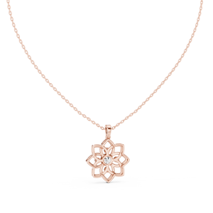 COLIERTO MINIMALISTA CON DIAMANTE CULTIVADO EN LABORATORIO, INCORPORADO EN ORO ROSA SÓLIDO DE 18K, PARA COMPROMISO, BODA, FIESTA, REGALO DE SAN VALENTÍN, USO DIARIO - Product Image 2