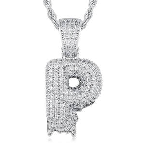 Custom Bubble Letter <b>Pendant</b> VVS Moissanite <b>Initial</b> <b>Pendant</b> Sterling <b>Silver</b> Hip Hop Necklace Full Pave Moissanite <b>Pendant</b> - Product Image 4