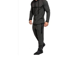 Ensemble de survêtement respirant imprimé pour homme, idéal pour le fitness, la gym et la course à pied, séchage rapide, 100 % coton molletonné, collection Printemps - Product Image 6