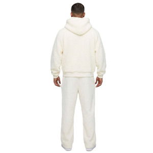 Sherpa Fleece Zip Up Hoodies Oversized Winter Warm Teddy Fabric Hoodie Set Custom Logo Premium Quality Streetwear Bulk Supplier - Product Image 4