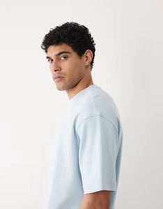 Luxury 100% Cotton drop shoulder Knitted Printed Style T-Shirt 240GSM Unisex Blank Oversized baggy Heavyweight Men's <b>tshirts</b> - Product Image 3