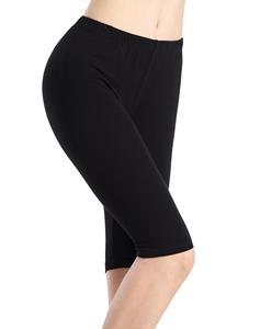 Women <b>High</b> <b>Waist</b> Full Length Yoga <b>Leggings</b> Drawstring Closure Seamless Stretch Fabric Quick Dry Lightweight <b>Black</b> Shorts for Gym - Product Image 2