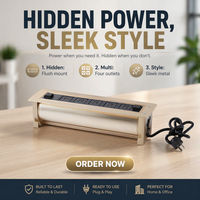 Enchufe Eléctrico Empotrable de Aleación de Aluminio para Escritorio, Enchufes Multiestándar para Reino Unido, Estados Unidos, UE, Australia y China