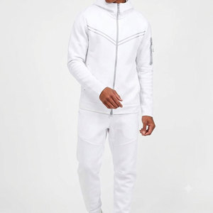 Conjunto Deportivo Azul con Capucha para Hombre, Color Sólido, Felpa Francesa Transpirable, Informal para Otoño, Dos Piezas, Deportivo, para Entrenamiento Físico - Product Image 4