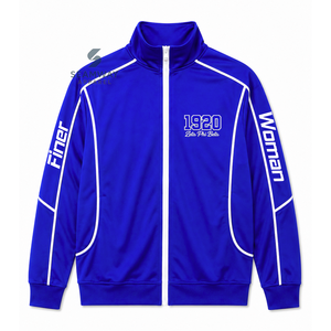 Sweat-shirt à capuche zippé pour femme Zeta Phi Beta Sorority, manches longues, col montant, veste de survêtement avec passepoil contrastant, fermeture éclair intégrale, idéal pour la détente - Product Image 1