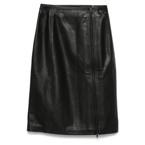Minifalda de invierno de piel sintética PU para mujer, cintura alta, con cremallera, peplum, cinturón fruncido, cintura elástica ancha, ajuste ceñido, brillante, para fiesta - Product Image 5