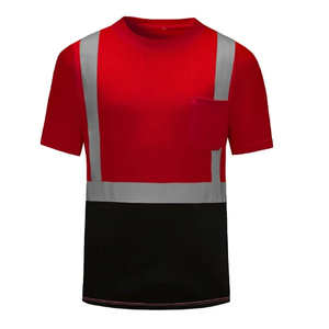 100% Polyester Short Sleeve <b>Shirts</b> <b>Men</b> Hi Vis <b>Work</b> wear Reflective Tape Safety Traffic Lightweight Duty Security T-<b>Shirts</b> <b>Men</b> - Product Image 1
