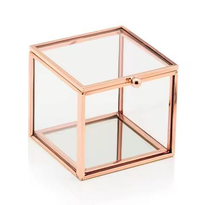 High Quality Customised Vintage Glass Jewelry Box <b>Mirror</b> Brass Metal Frame Decorative Object Portrait Pattern <b>Tabletop</b> Use - Product Image 4