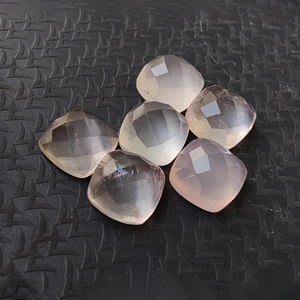 Cuarzo Rosa Natural, Corte Checker Cuadrado, Gema en Forma de Cojín, Piedra Suelta Calibrada para Joyería - Product Image 2