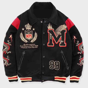 Chaqueta Varsity Unisex de Lujo, Delgada, de Poliéster Transpirable y Ecológico, con Cuello Alto, Estilo Hip Hop Urbano, para Invierno, Estilo Universitario - Product Image 5
