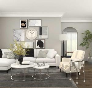 Mesa de Centro Moderna y Elegante de Metal con Diseño de Goteo y Tapa de Vidrio Templado, Muebles Contemporáneos para Sala de Estar - Product Image 3