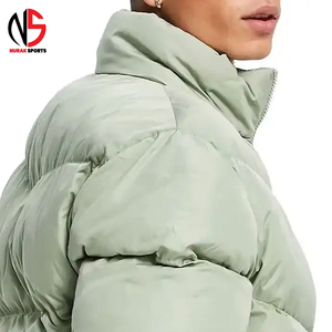 Blouson d'hiver matelassé long vert clair de haute qualité pour homme, personnalisable, imperméable, respirant, coupe décontractée ample 2026 - Product Image 2