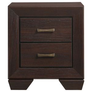 Mesita de noche rectangular de 2 cajones con acabado en cobre color cacao oscuro - Product Image 4